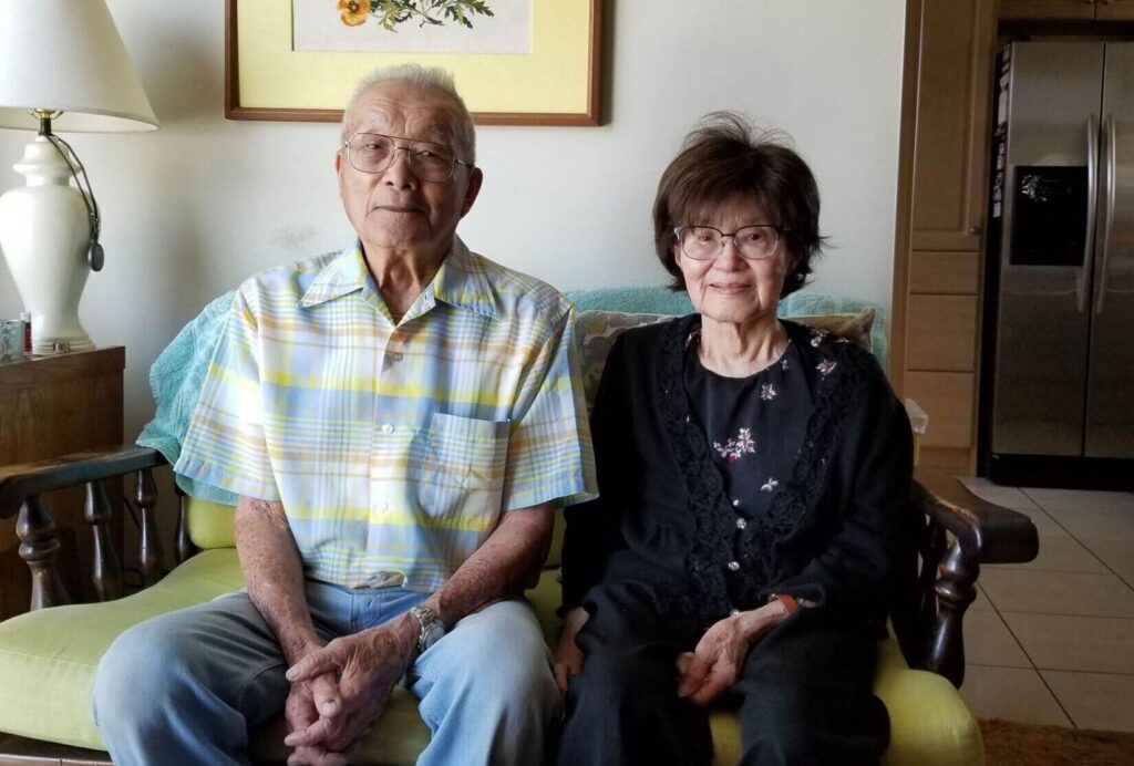 Tom Yoshio Oki, 104, and his wife, Yuki “Suzie” Oki, 103.