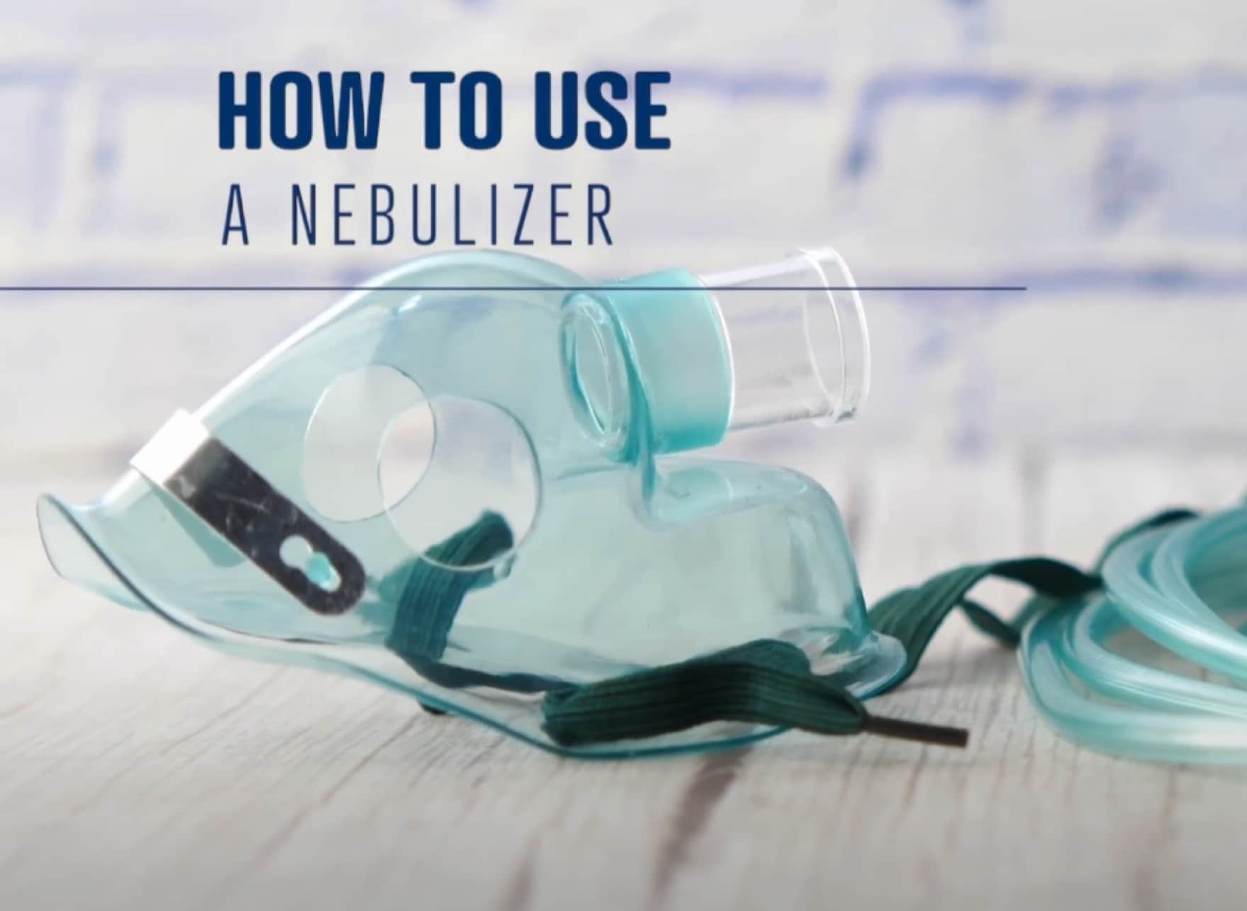 Imagen de una mascarilla nebulizadora y texto que dice "cómo usar un nebulizador".